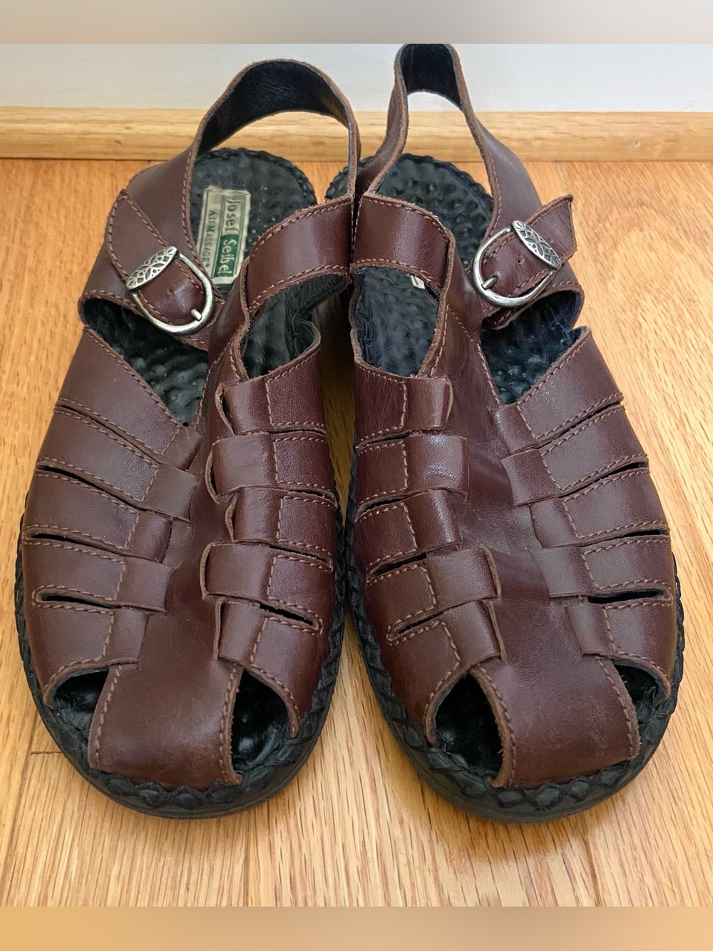 Josef Seibel Brown Leather Fisherman Sandals Womens Size 39/8.5 Coastal Rugged - Picture 12 of 12